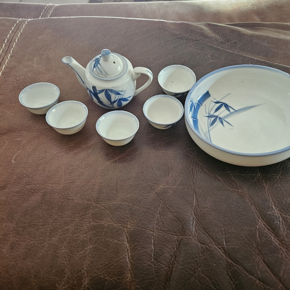Blue and White Porcelain Tea Set